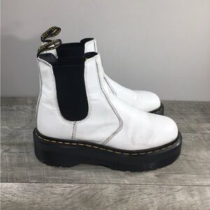 Dr Docs Martens 2976 Quad Smooth Womens Leather Platform Chelsea Boots 5 UK 7 US